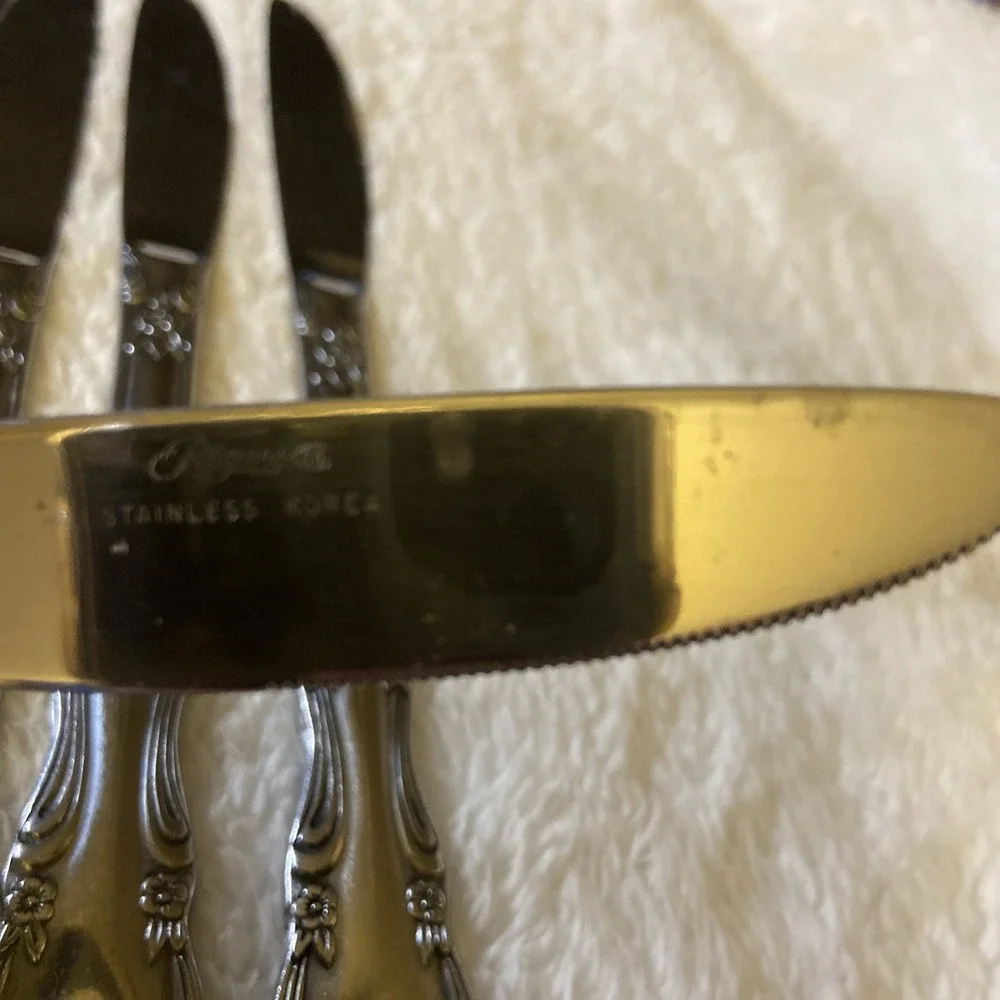 Rogers Stainless Flatware Dream Rose Dinner Knives‎ Knife Butter 8 5/8